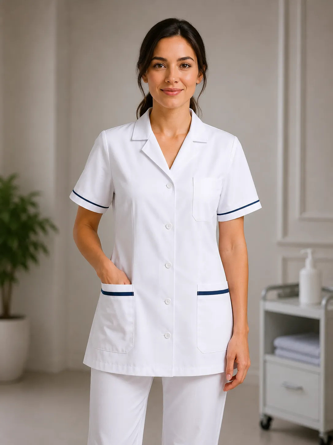 Blouse médicale classique à manches courtes