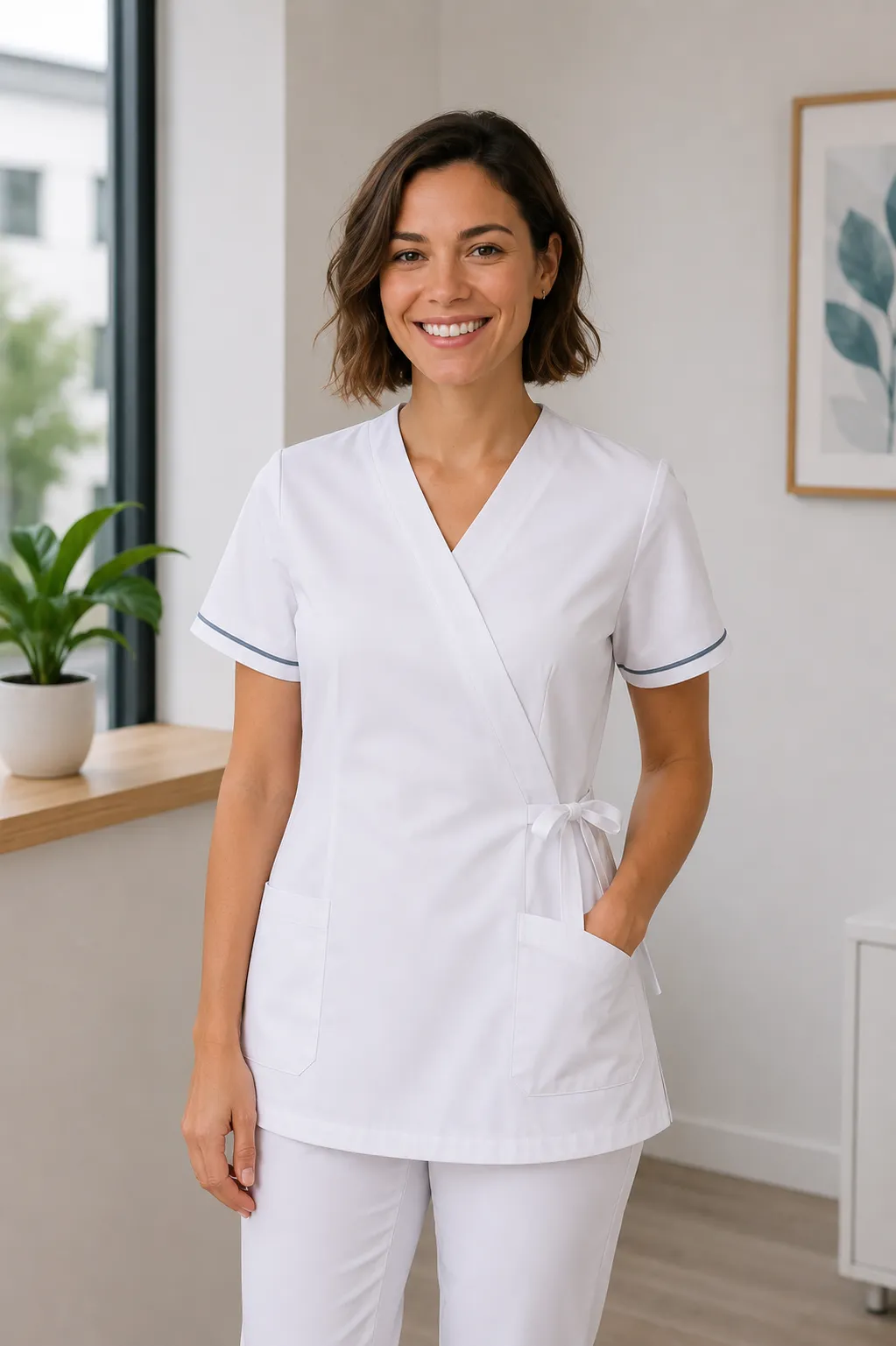 Tunique médicale cache-cœur
